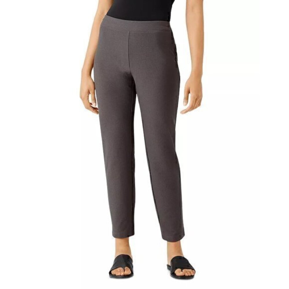 Eileen Fisher 100% Silk Slim Ankle Crepe Pants with Pockets Size S